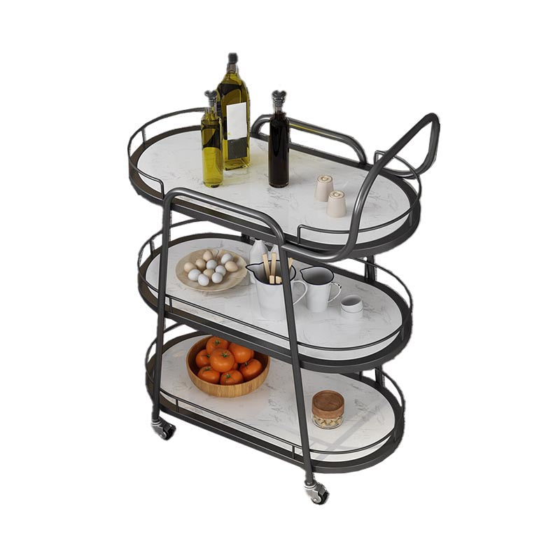 32.28"H Modern Rolling Prep Table Metal Prep Table for Home Use