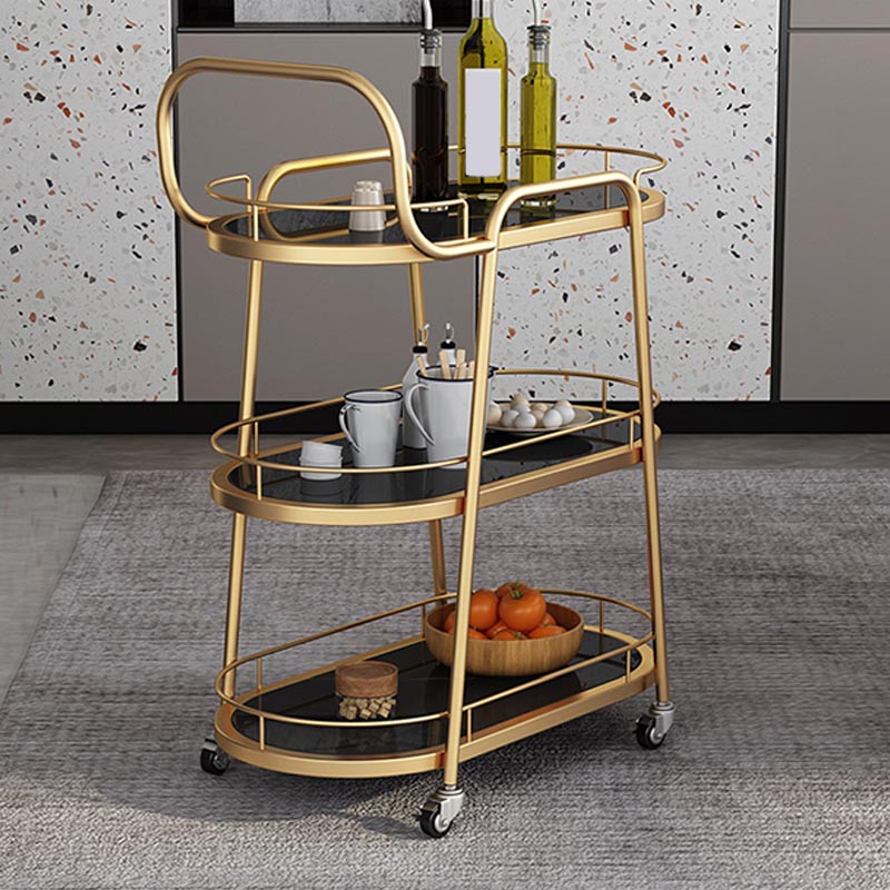 32.28"H Modern Rolling Prep Table Metal Prep Table for Home Use