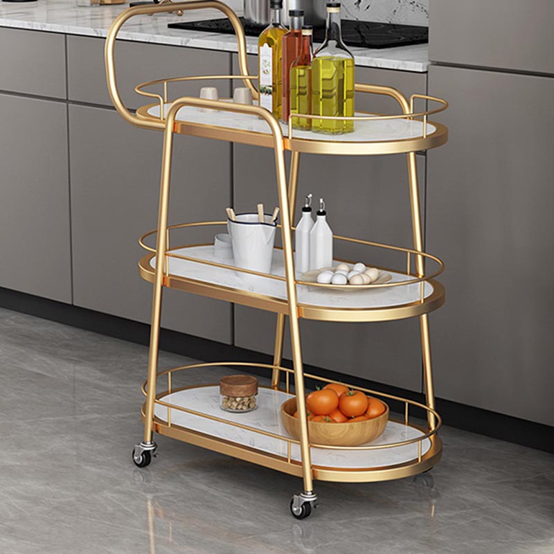 32.28"H Modern Rolling Prep Table Metal Prep Table for Home Use