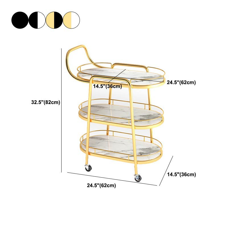32.28"H Modern Rolling Prep Table Metal Prep Table for Home Use