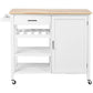 Modern Rolling Kitchen Cart Wood Rectangular Kitchen Island Cart with Towel Rack Clearhalo 'furn' 'furn_kitchen_islands_carts' 'Furniture' 'Kitchen & Dining Furniture' 'Kitchen Islands & Carts' 'kitchen_islands_carts' 5620910