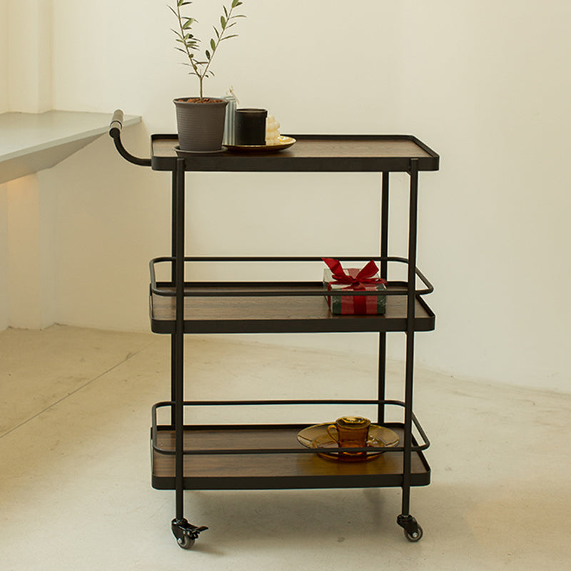 Moderno carrello da cucina da cucina da 35,43 "h in metallo rettangolare carrello da cucina rettangolare