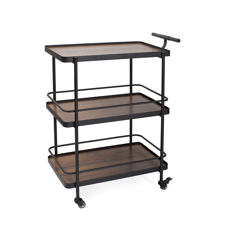 Moderno carrello da cucina da cucina da 35,43 "h in metallo rettangolare carrello da cucina rettangolare
