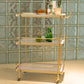 Moderno carrello da cucina da cucina da 35,43 "h in metallo rettangolare carrello da cucina rettangolare