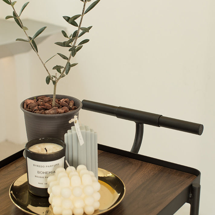 Moderno carrello da cucina da cucina da 35,43 "h in metallo rettangolare carrello da cucina rettangolare