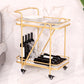Modern 31.1"H Rolling Prep Table Metal Prep Table with Open Storage