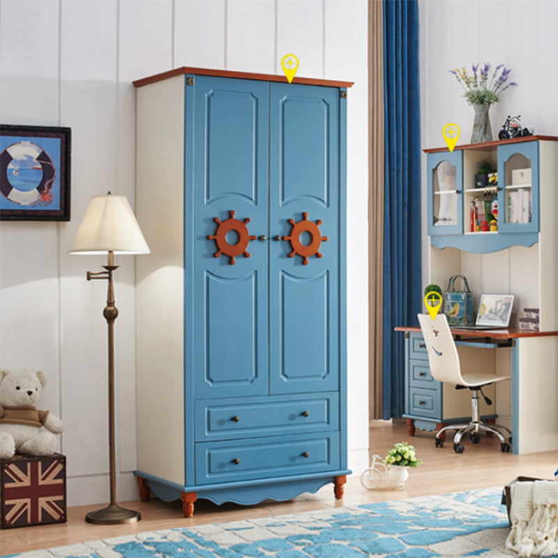 Manufactured Wood Storage Cabinet Coastal Cabinet with Drawers Blue 2 Clearhalo 'Armoires & Wardrobes' 'armoires_wardrobes' 'Bedroom Furniture' 'furn' 'furn_armoires_wardrobes' 'Furniture' 5621157