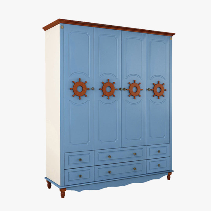 Manufactured Wood Storage Cabinet Coastal Cabinet with Drawers Blue 4 Clearhalo 'Armoires & Wardrobes' 'armoires_wardrobes' 'Bedroom Furniture' 'furn' 'furn_armoires_wardrobes' 'Furniture' 5621160