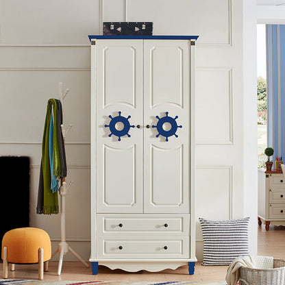 Manufactured Wood Storage Cabinet Coastal Cabinet with Drawers White-Blue 2 Clearhalo 'Armoires & Wardrobes' 'armoires_wardrobes' 'Bedroom Furniture' 'furn' 'furn_armoires_wardrobes' 'Furniture' 5621163