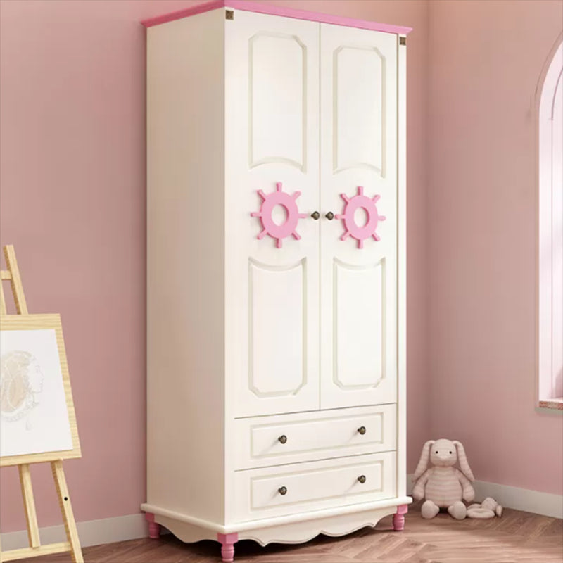 Manufactured Wood Storage Cabinet Coastal Cabinet with Drawers White-Pink 2 Clearhalo 'Armoires & Wardrobes' 'armoires_wardrobes' 'Bedroom Furniture' 'furn' 'furn_armoires_wardrobes' 'Furniture' 5621165