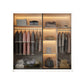 Mirrored Finish Cabinet with Brown Glass Door Modern White Storage Cabinet
