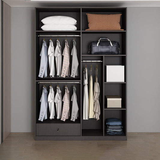Engineered Wood Wardrobe Closet Contemporary Hinged Wardrobe Armoire Clearhalo 'Armoires & Wardrobes' 'armoires_wardrobes' 'Bedroom Furniture' 'furn' 'furn_armoires_wardrobes' 'Furniture' 5621212