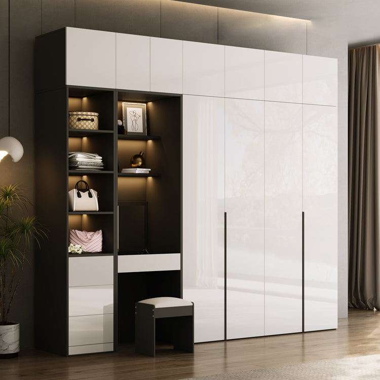 Engineered Wood Wardrobe Closet Contemporary Hinged Wardrobe Armoire Clearhalo 'Armoires & Wardrobes' 'armoires_wardrobes' 'Bedroom Furniture' 'furn' 'furn_armoires_wardrobes' 'Furniture' 5621219