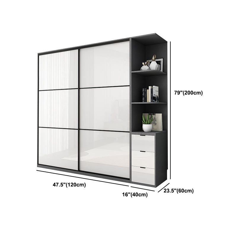 Sliding Engineered Wood Wardrobe Closet Modern Wardrobe Armoire Clearhalo 'Armoires & Wardrobes' 'armoires_wardrobes' 'Bedroom Furniture' 'furn' 'furn_armoires_wardrobes' 'Furniture' 5621252