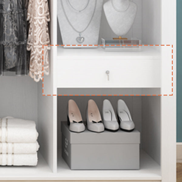 Hedendaagse stijl Garderobe Armoire wit ontworpen houten garderobe met lade