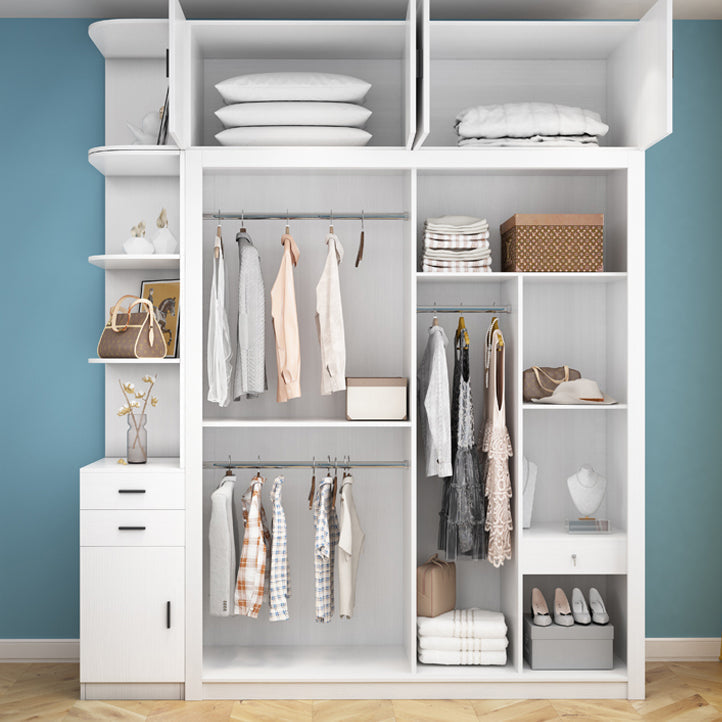 Hedendaagse stijl Garderobe Armoire wit ontworpen houten garderobe met lade