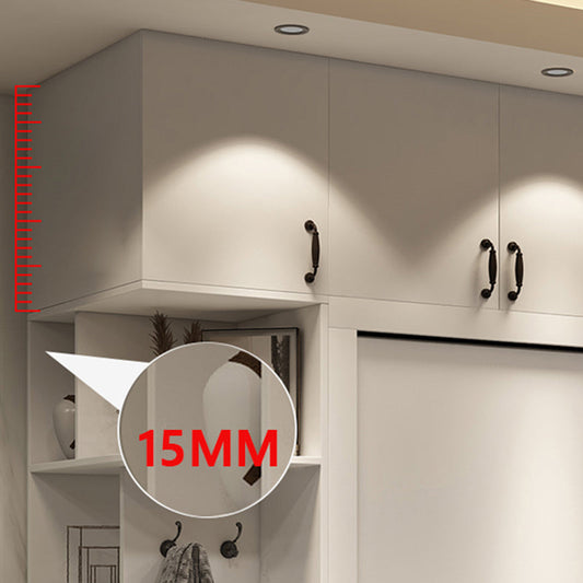 Contemporary White Wardrobe Armoire Engineered Wood Wardrobe with Sliding Door