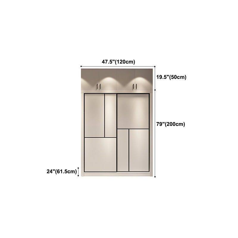 Guardaroba bianco contemporaneo armadio ingegnerizzato in legno con porta scorrevole