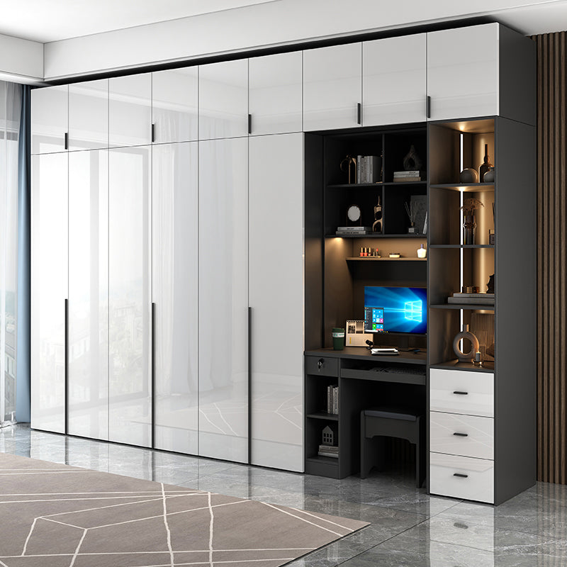 Modern Manufactured Wood Storage Cabinet High Gloss White Cabinet Clearhalo 'Armoires & Wardrobes' 'armoires_wardrobes' 'Bedroom Furniture' 'furn' 'furn_armoires_wardrobes' 'Furniture' 5621329
