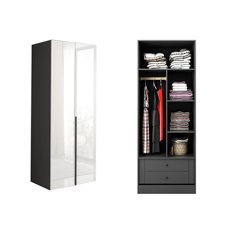 Modern Manufactured Wood Storage Cabinet High Gloss White Cabinet 31"L x 22"W x 79"H Armoires & Wardrobes Clearhalo 'Armoires & Wardrobes' 'armoires_wardrobes' 'Bedroom Furniture' 'furn' 'furn_armoires_wardrobes' 'Furniture' 5621330