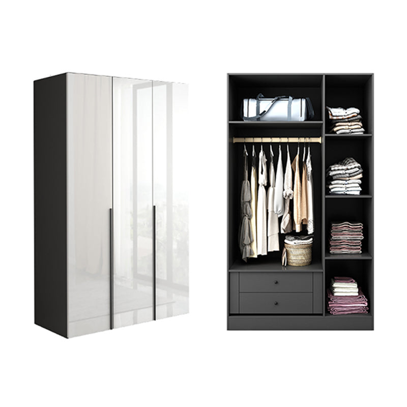 Modern Manufactured Wood Storage Cabinet High Gloss White Cabinet 47"L x 22"W x 79"H Armoires & Wardrobes Clearhalo 'Armoires & Wardrobes' 'armoires_wardrobes' 'Bedroom Furniture' 'furn' 'furn_armoires_wardrobes' 'Furniture' 5621331