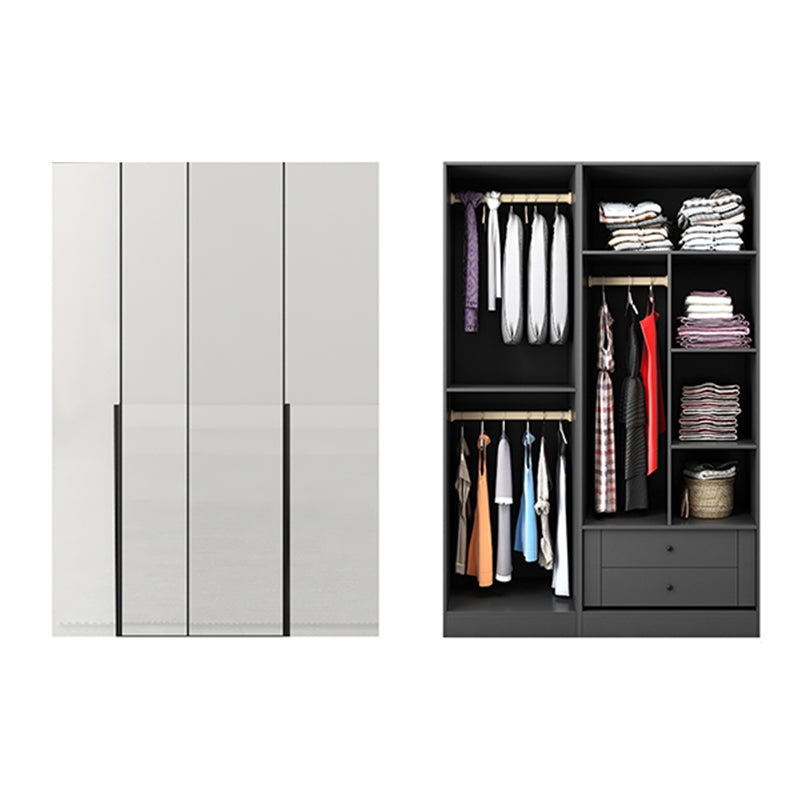 Modern Manufactured Wood Storage Cabinet High Gloss White Cabinet 55"L x 22"W x 79"H Armoires & Wardrobes Clearhalo 'Armoires & Wardrobes' 'armoires_wardrobes' 'Bedroom Furniture' 'furn' 'furn_armoires_wardrobes' 'Furniture' 5621333