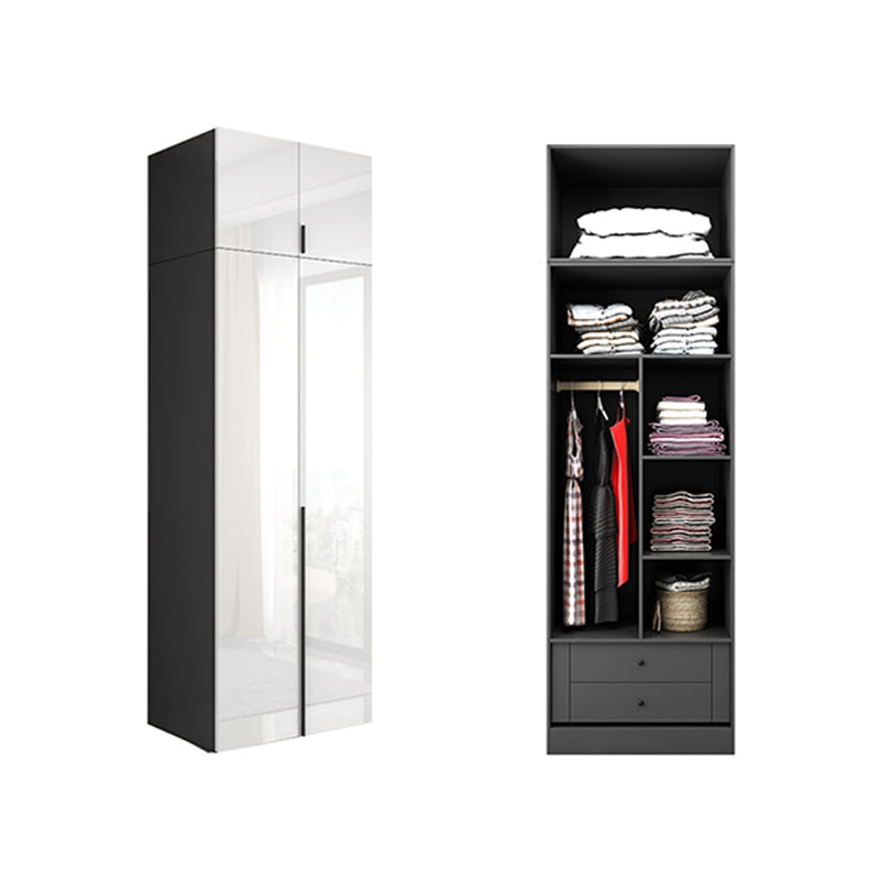 Modern Manufactured Wood Storage Cabinet High Gloss White Cabinet 31"L x 22"W x 79"H Armories & Top Cabinet Clearhalo 'Armoires & Wardrobes' 'armoires_wardrobes' 'Bedroom Furniture' 'furn' 'furn_armoires_wardrobes' 'Furniture' 5621339