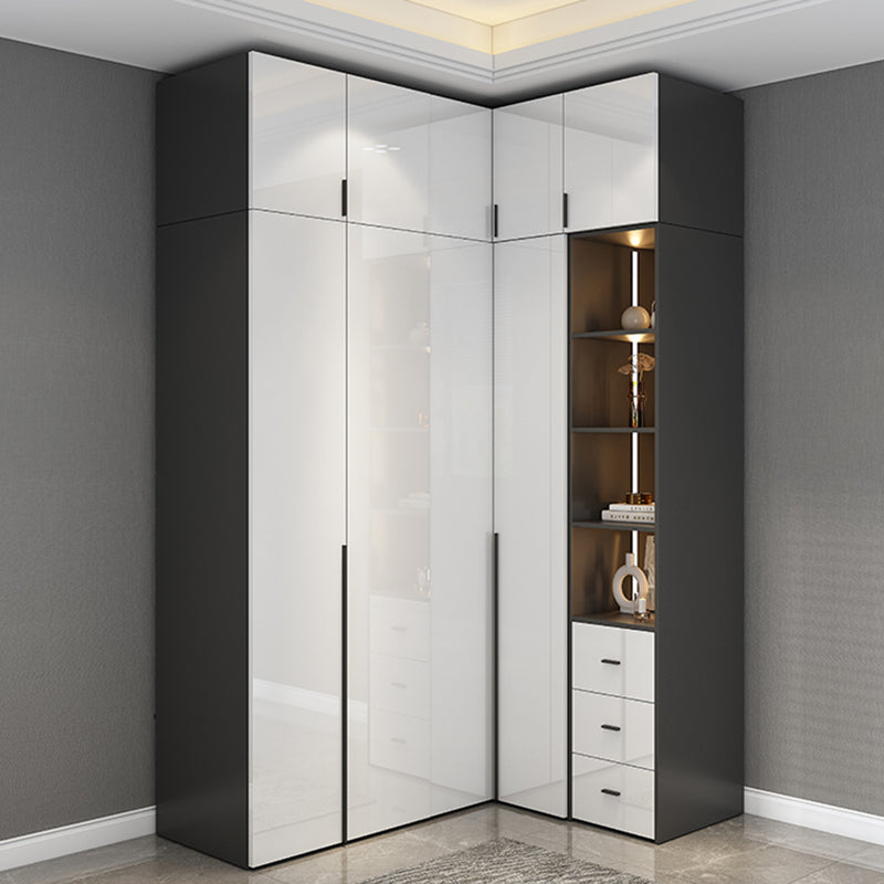 Modern Manufactured Wood Storage Cabinet High Gloss White Cabinet Clearhalo 'Armoires & Wardrobes' 'armoires_wardrobes' 'Bedroom Furniture' 'furn' 'furn_armoires_wardrobes' 'Furniture' 5621347