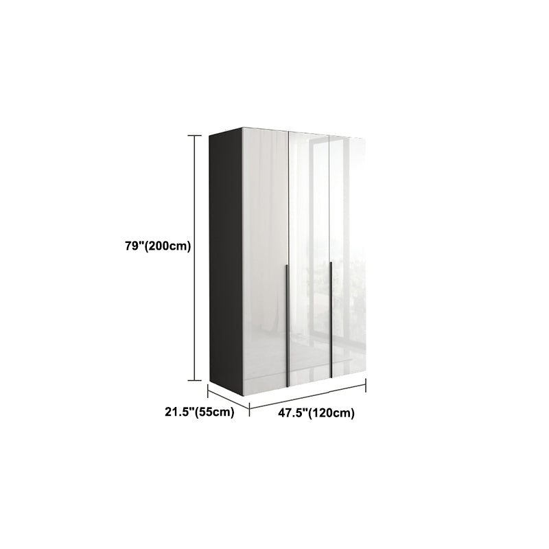 Modern Manufactured Wood Storage Cabinet High Gloss White Cabinet Clearhalo 'Armoires & Wardrobes' 'armoires_wardrobes' 'Bedroom Furniture' 'furn' 'furn_armoires_wardrobes' 'Furniture' 5621351