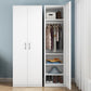 White Contemporary Non-Hanging Armoire Steel Home Cabinet with Door Clearhalo 'Armoires & Wardrobes' 'armoires_wardrobes' 'Bedroom Furniture' 'furn' 'furn_armoires_wardrobes' 'Furniture' 5621361