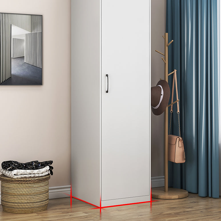 White Contemporary Non-Hanging Armoire Steel Home Cabinet with Door Clearhalo 'Armoires & Wardrobes' 'armoires_wardrobes' 'Bedroom Furniture' 'furn' 'furn_armoires_wardrobes' 'Furniture' 5621367