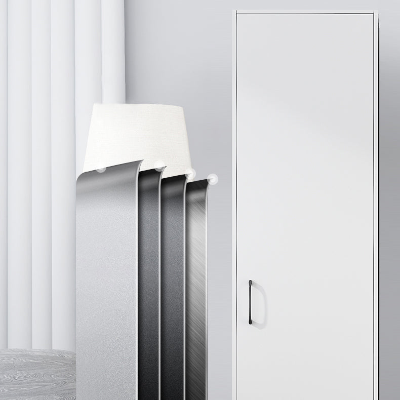 White Contemporary Non-Hanging Armoire Steel Home Cabinet with Door Clearhalo 'Armoires & Wardrobes' 'armoires_wardrobes' 'Bedroom Furniture' 'furn' 'furn_armoires_wardrobes' 'Furniture' 5621368