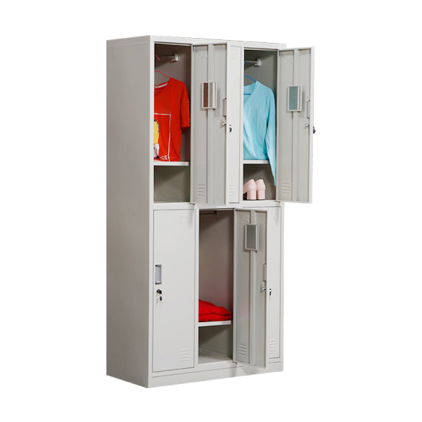 Modern & Contemporary Hinged Door Cabinet Gray Metal Storage Cabinet
