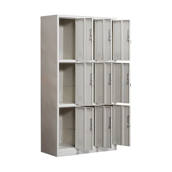 Modern & Contemporary Hinged Door Cabinet Gray Metal Storage Cabinet