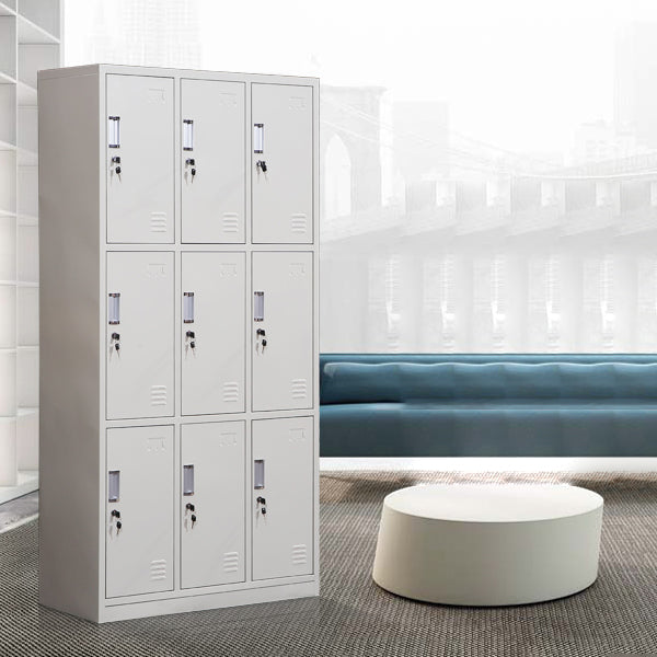 Modern & Contemporary Hinged Door Cabinet Gray Metal Storage Cabinet