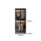 Glass and Wood Wardrobe Cabinet Modern Hinged Wardrobe Armoire