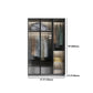 Glass and Wood Wardrobe Cabinet Modern Hinged Wardrobe Armoire