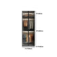 Glass and Wood Wardrobe Cabinet Modern Hinged Wardrobe Armoire