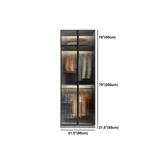 Glas- en houtkast Kast Modern scharnierende garderobe Armoire