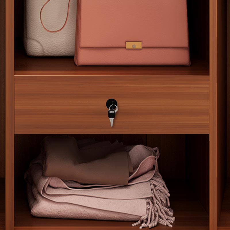 Armadio contemporaneo marrone armadio armadio ingegnerizzato in legno.