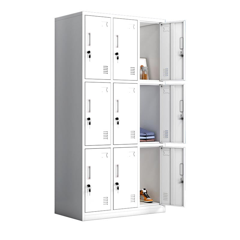 White Metal Wardrobe Armoire Contemporary Hinged Wardrobe Cabinet