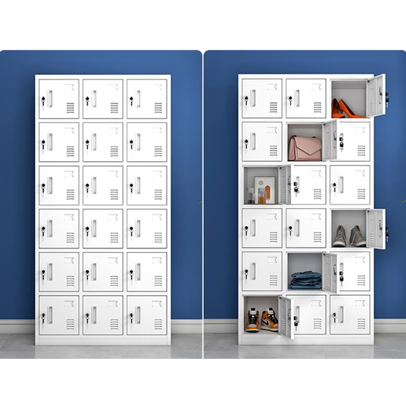 White Metal Wardrobe Armoire Contemporary Hinged Wardrobe Cabinet