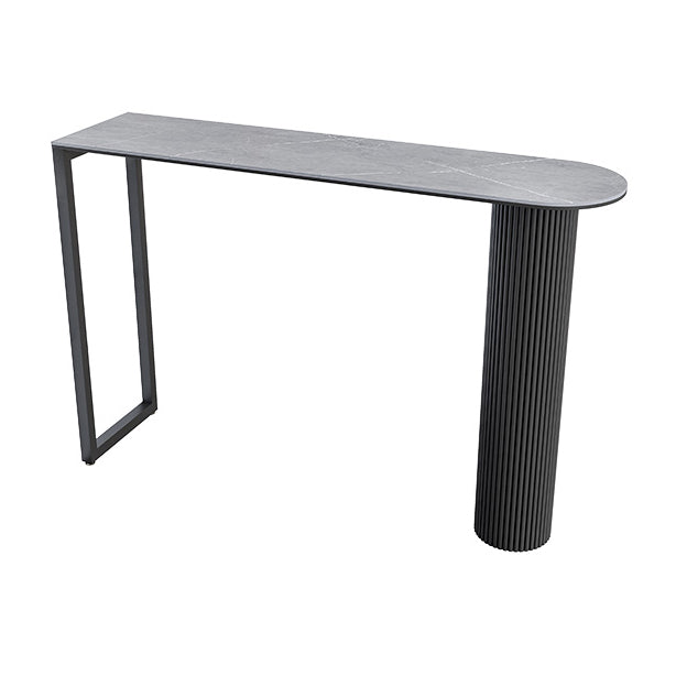 Modern 1/5 Pieces Bar Table Set Stone Counter Table with High Stools for Kitchen Grey 71"L x 16"W Clearhalo 'Bar Furniture' 'furn' 'furn_home_bar_bar_sets' 'Furniture' 'Home Bars & Bar Sets' 'home_bar_bar_sets' 'Kitchen & Dining Furniture' 5621721