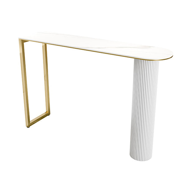 Modern 1/5 Pieces Bar Table Set Stone Counter Table with High Stools for Kitchen White 71"L x 16"W Clearhalo 'Bar Furniture' 'furn' 'furn_home_bar_bar_sets' 'Furniture' 'Home Bars & Bar Sets' 'home_bar_bar_sets' 'Kitchen & Dining Furniture' 5621722