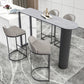 Modern 1/5 Pieces Bar Table Set Stone Counter Table with High Stools for Kitchen 5 Pieces: Gray Table, 4 Light Gray Stools Clearhalo 'Bar Furniture' 'furn' 'furn_home_bar_bar_sets' 'Furniture' 'Home Bars & Bar Sets' 'home_bar_bar_sets' 'Kitchen & Dining Furniture' 5621723