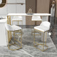 Modern 1/5 Pieces Bar Table Set Stone Counter Table with High Stools for Kitchen 5 Pieces: White Table, 4 White Stools Clearhalo 'Bar Furniture' 'furn' 'furn_home_bar_bar_sets' 'Furniture' 'Home Bars & Bar Sets' 'home_bar_bar_sets' 'Kitchen & Dining Furniture' 5621725