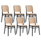 Sgabello moderno con poggiapiedi quadrato Sgabello in rattan di plastica in bianco e nero