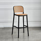 Sgabello moderno con poggiapiedi quadrato Sgabello in rattan di plastica in bianco e nero