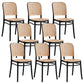 Sgabello moderno con poggiapiedi quadrato Sgabello in rattan di plastica in bianco e nero