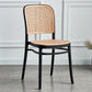 Sgabello moderno con poggiapiedi quadrato Sgabello in rattan di plastica in bianco e nero